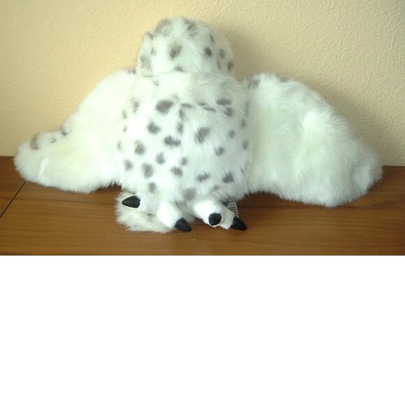 Folkmanis LARGE Snowy Owl Puppet Plush Full Body Rotating Head 22 Inch Wingspan - Picture 6 of 6